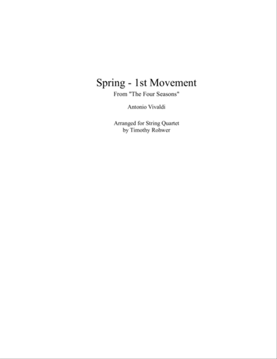 Spring from the Four Seasons String Quartet scores gallery preview page 1