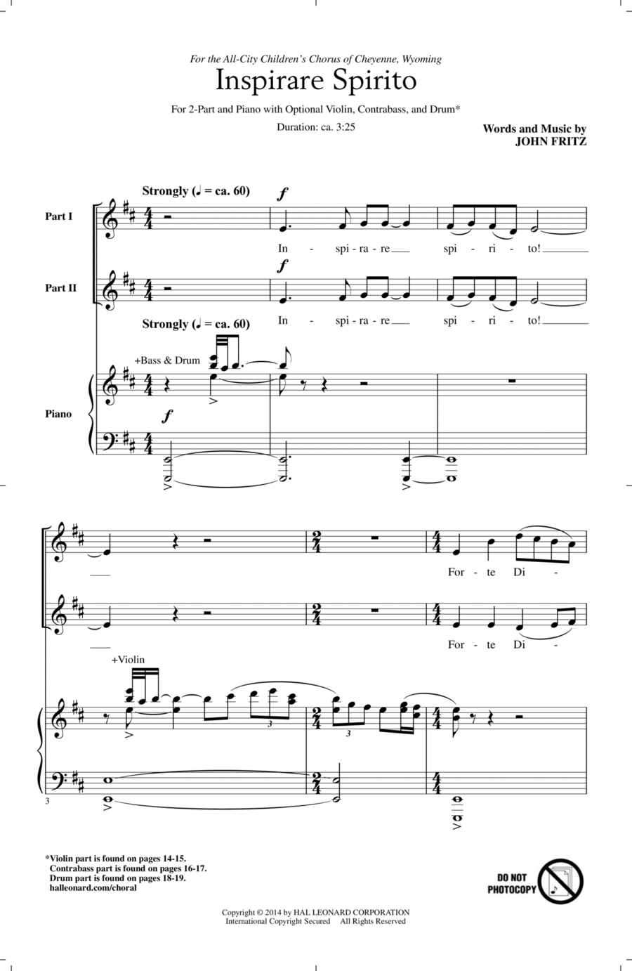 Inspirare Spirito 2-Part scores gallery preview page 1