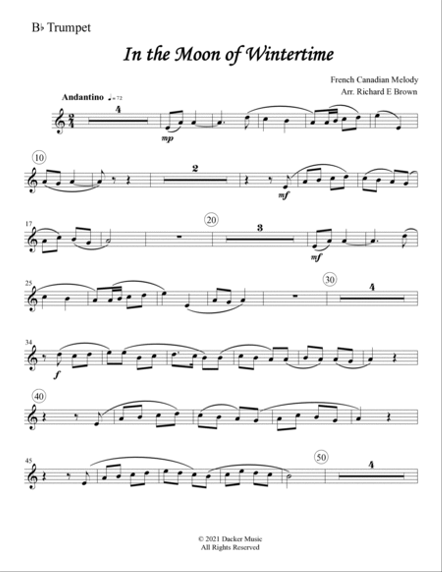In the Moon of Wintertime - Brass Quartet Brass Quartet scores gallery preview page 6