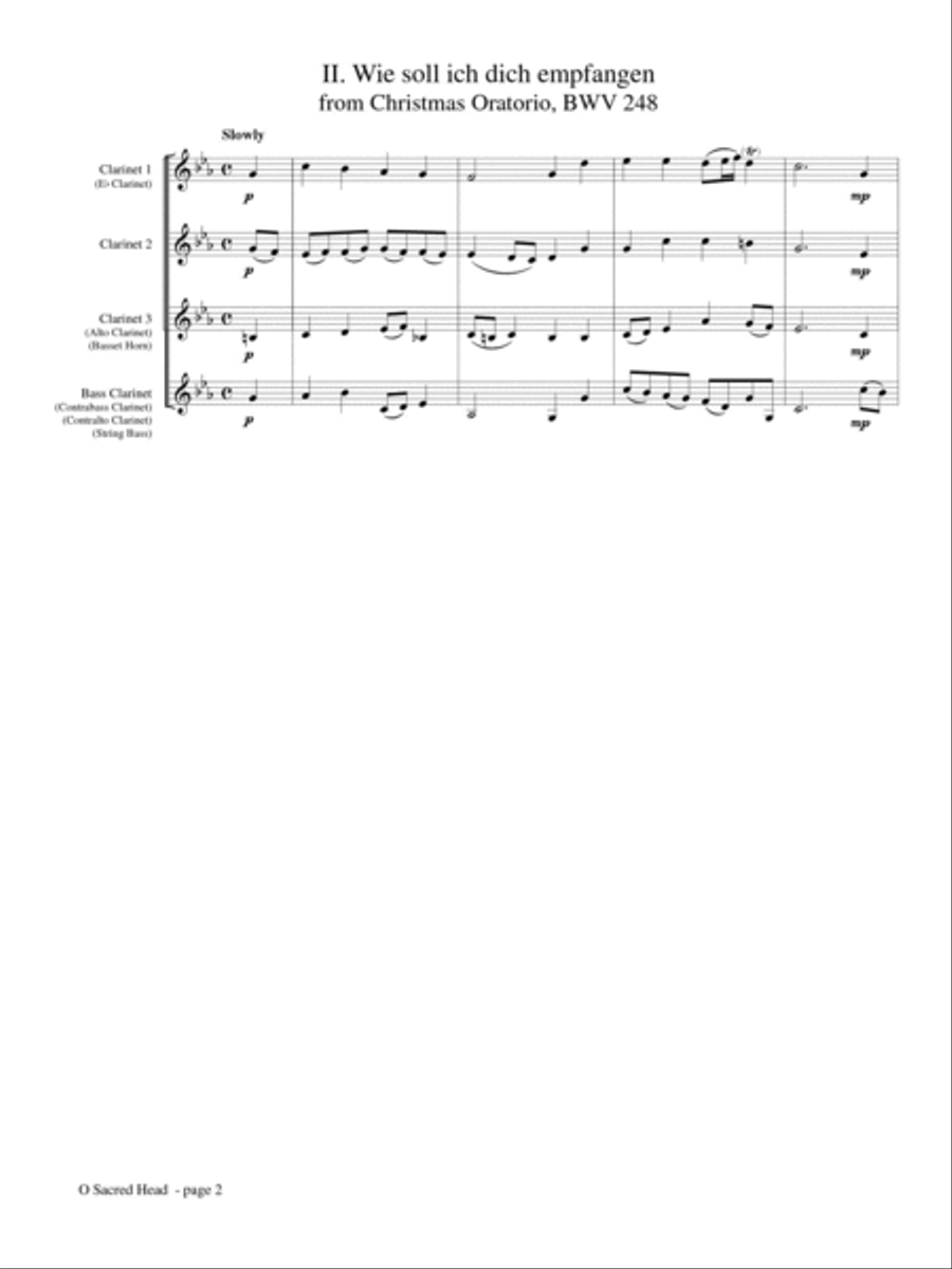 O Sacred Head for Clarinet Choir Clarinet Choir scores gallery preview page 3