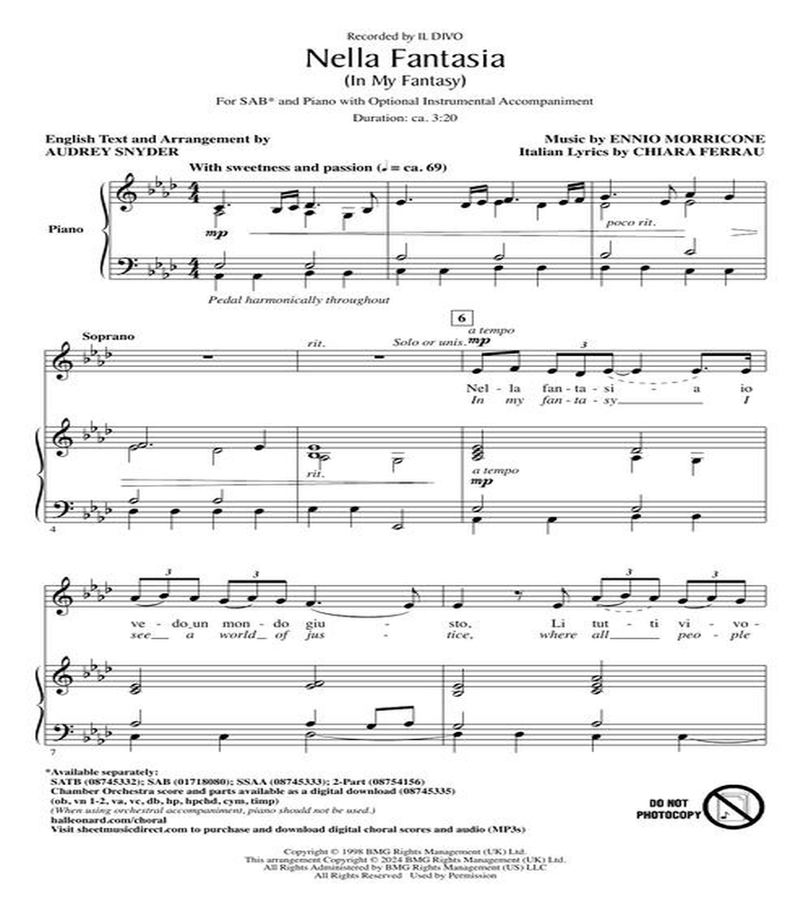 Nella Fantasia (In My Fantasy)