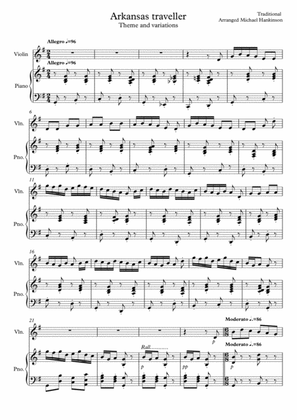 Variations on "The Arkansas traveller" for Violin and piano