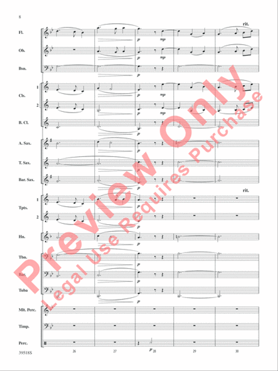 Willow, Willow Willow, Willow Concert Band scores gallery preview page 8