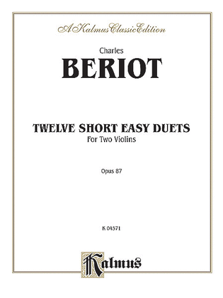 Book cover for Twelve Short Easy Duets, Op. 87