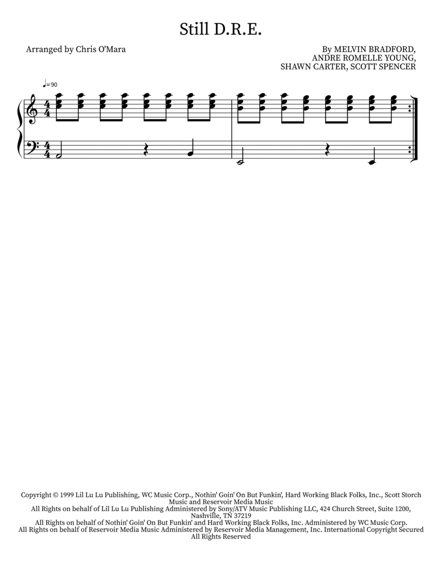 Still D.R.E. Piano Solo scores gallery preview page 1