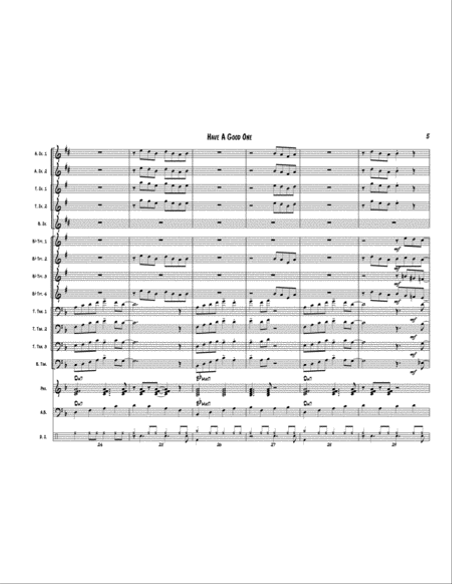 Have A Good One! For Jazz Big Band, from the CD Guided Tour by Michael BB Quartet Jazz Ensemble scores gallery preview page 5