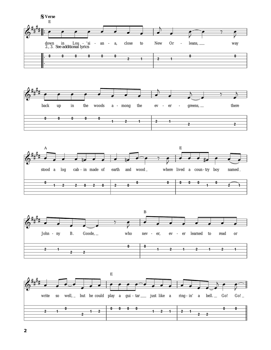 Johnny B. Goode Electric Guitar scores gallery preview page 2