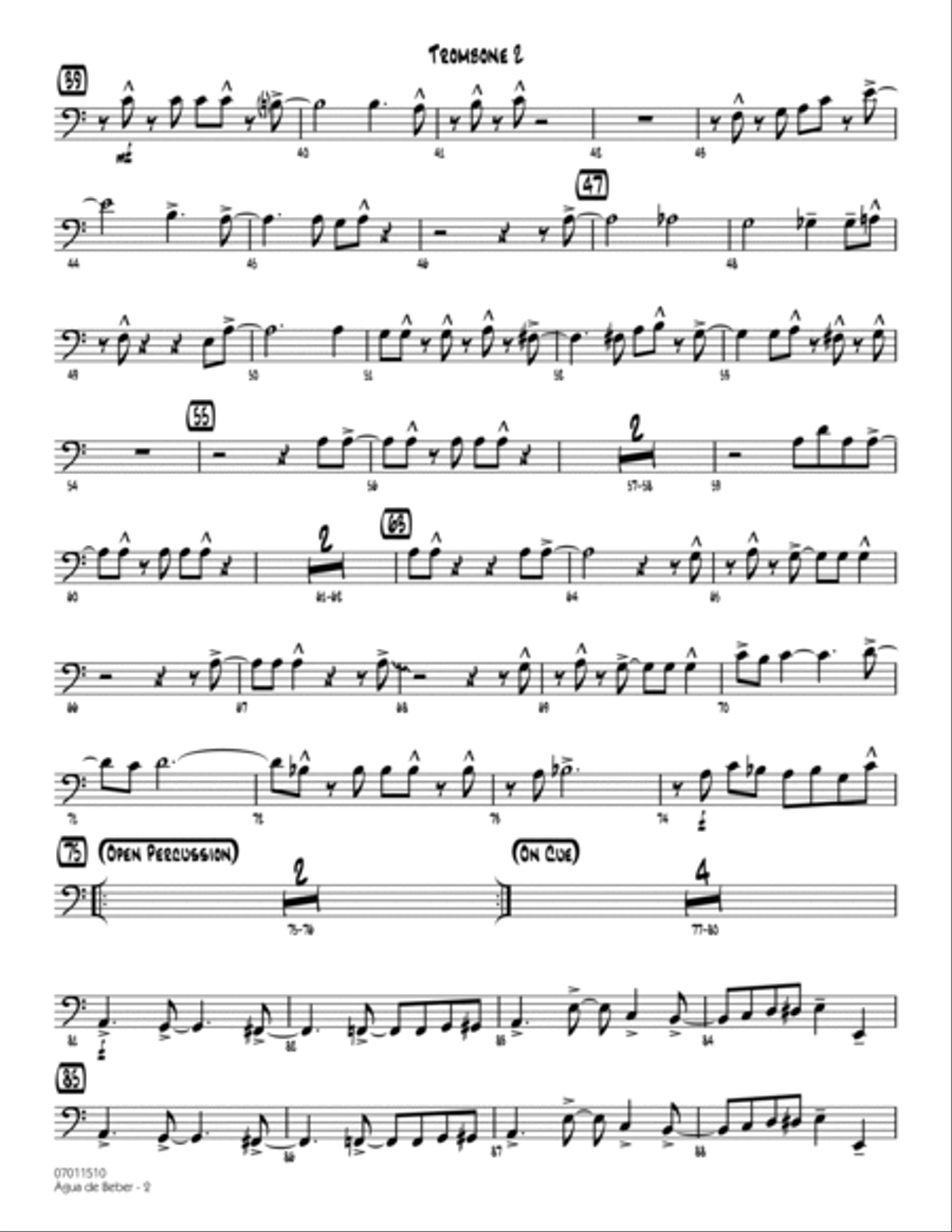 Agua de Beber (Water to Drink) - Trombone 2 Trombone scores gallery preview page 2
