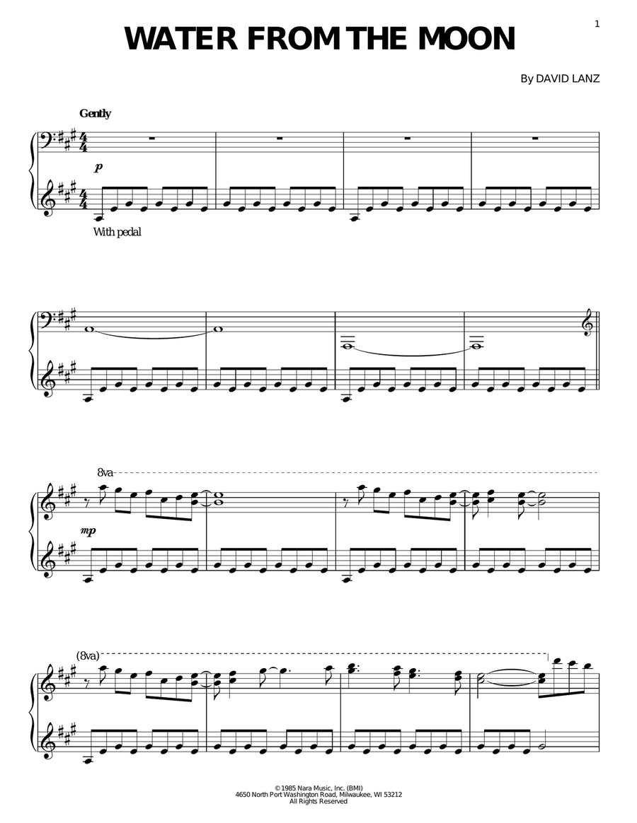 Water From The Moon Piano Solo scores gallery preview page 1