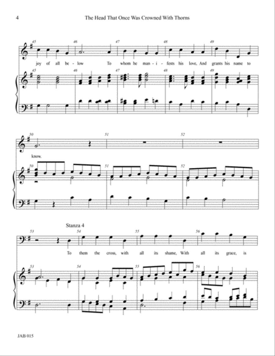 The Head That Once Was Crowned 4-Part scores gallery preview page 4