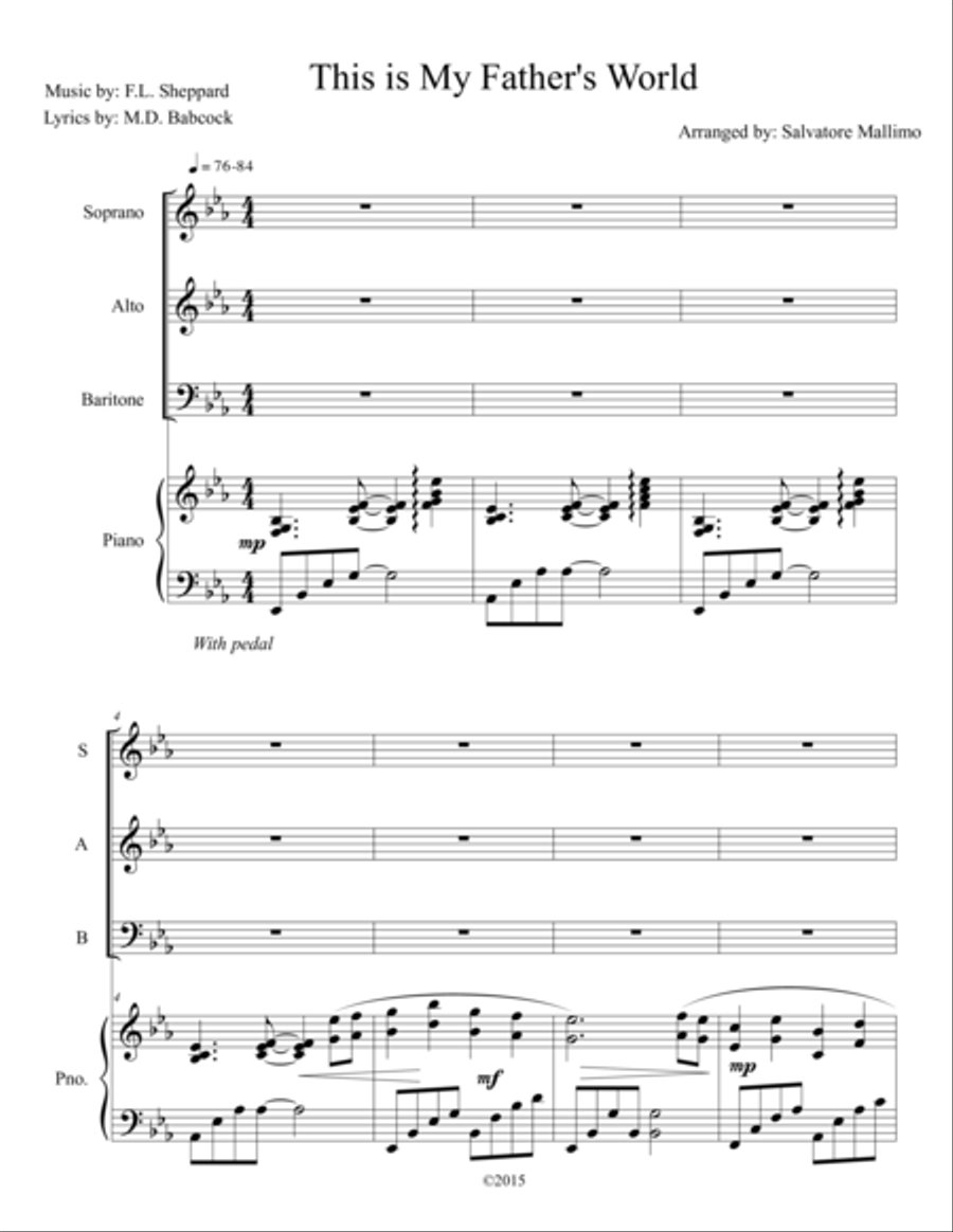 This is My Father's World 3-Part scores gallery preview page 1