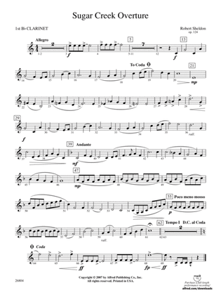 Sugar Creek Overture: 1st B-flat Clarinet