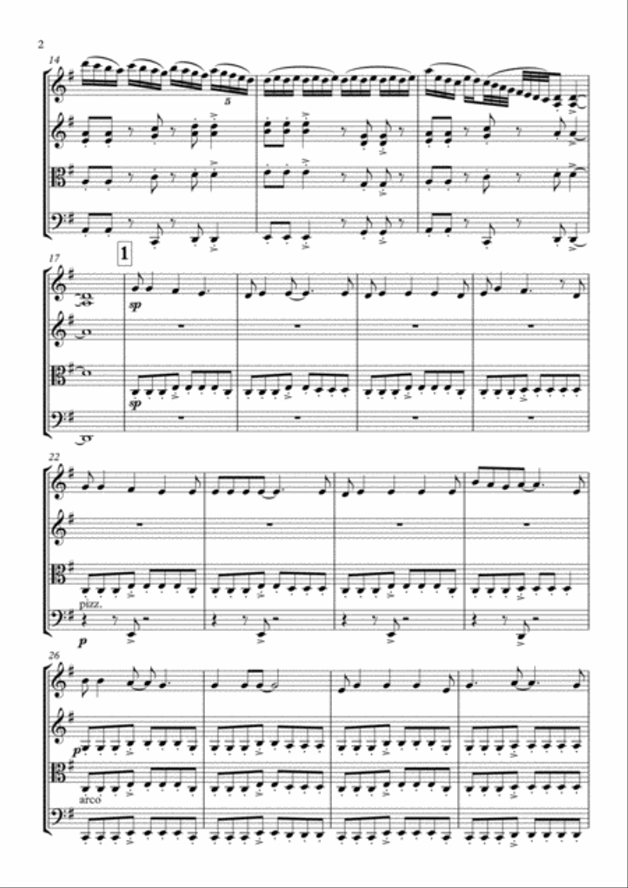 Rock You Like A Hurricane String Quartet scores gallery preview page 3