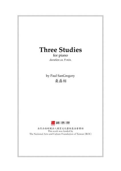 Three Studies (for solo piano) image number null
