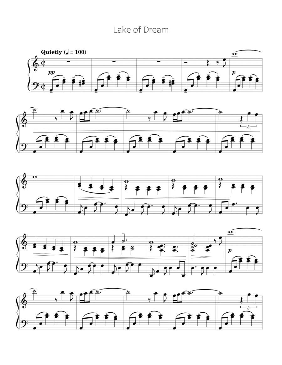 Lake of Dream Piano Solo scores gallery preview page 1
