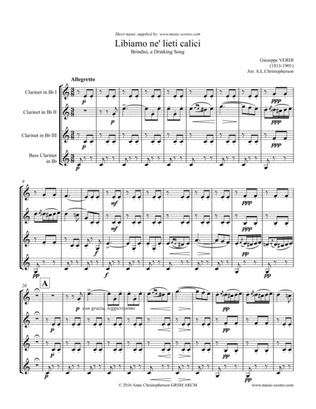 Libiamo ne lieti calici - Brindisi from La Traviata - 3 Clarinets and Bass Clarinet