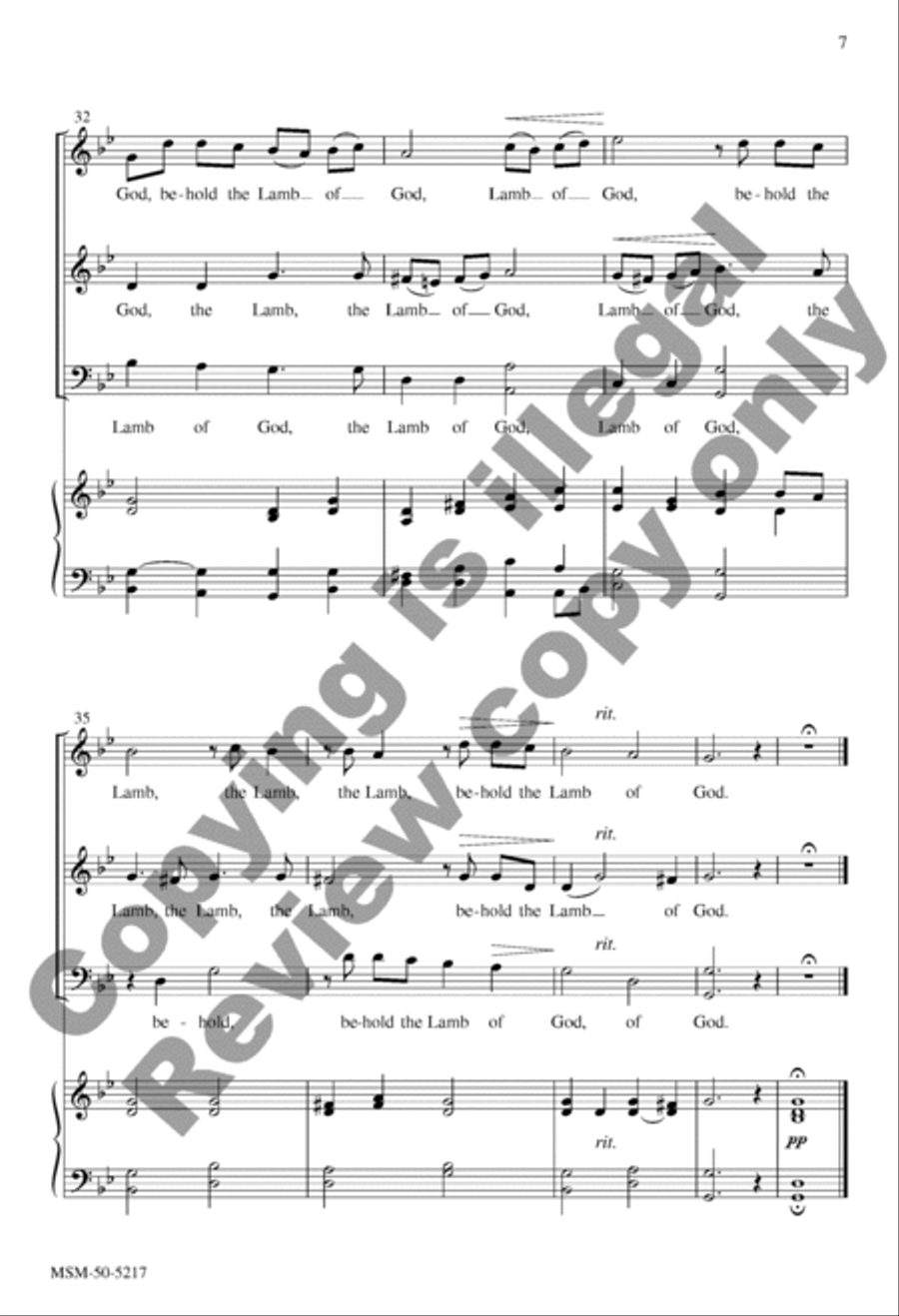 Behold the Lamb of God 3-Part scores gallery preview page 7