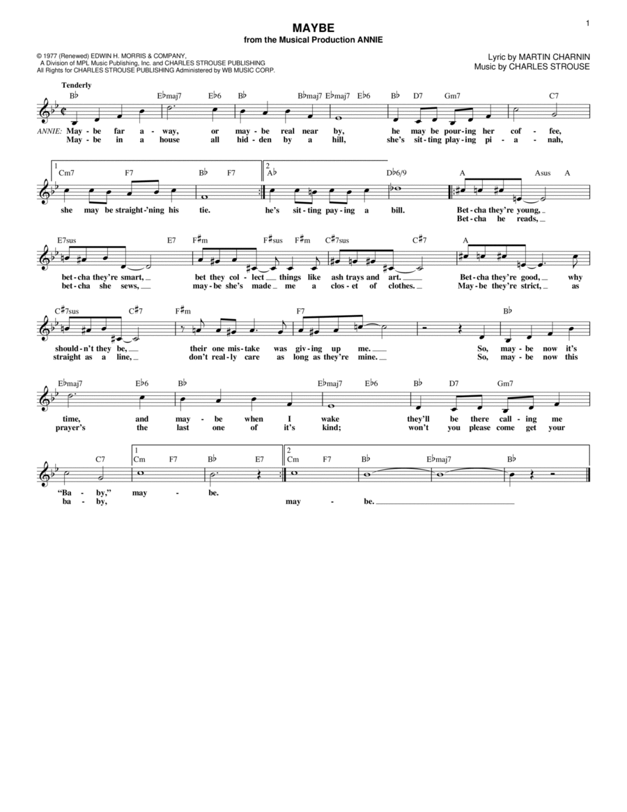 Maybe (from Annie) Voice scores gallery preview page 1