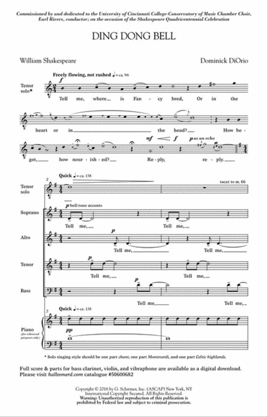 Ding, Dong, Bell 4-Part scores gallery preview page 2
