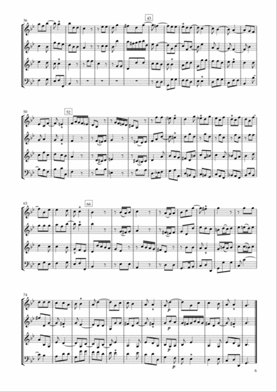 Sonata Op.34-1 for Clarinet Quartet Clarinet Quartet scores gallery preview page 6