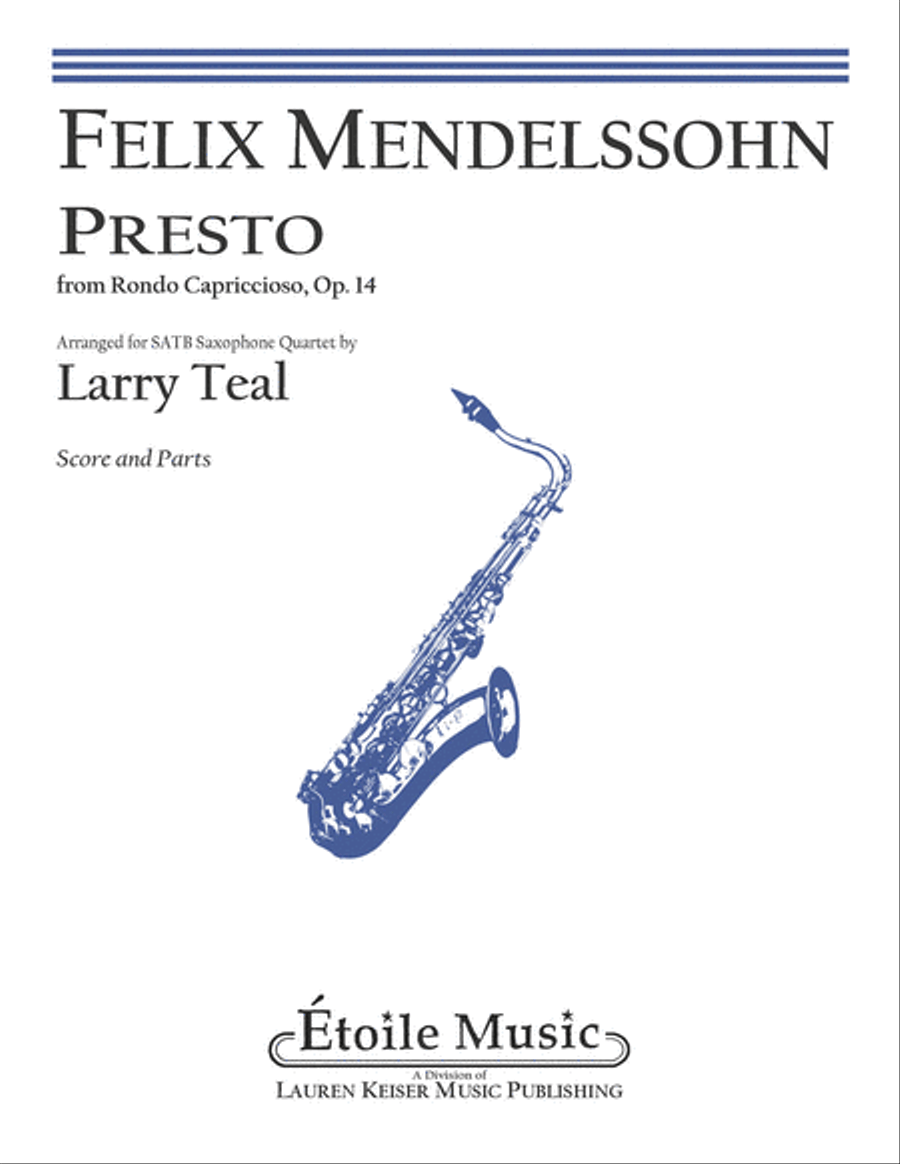 Presto from Rondo Capriccioso, Op. 14 Saxophone Quartet scores gallery preview page 1