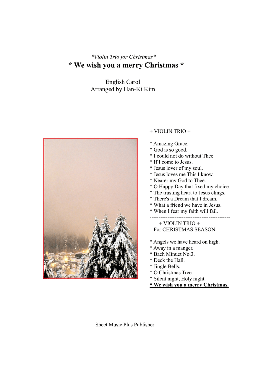 we wish you a merry Christmas (For Violin Trio) String Trio scores gallery preview page 1