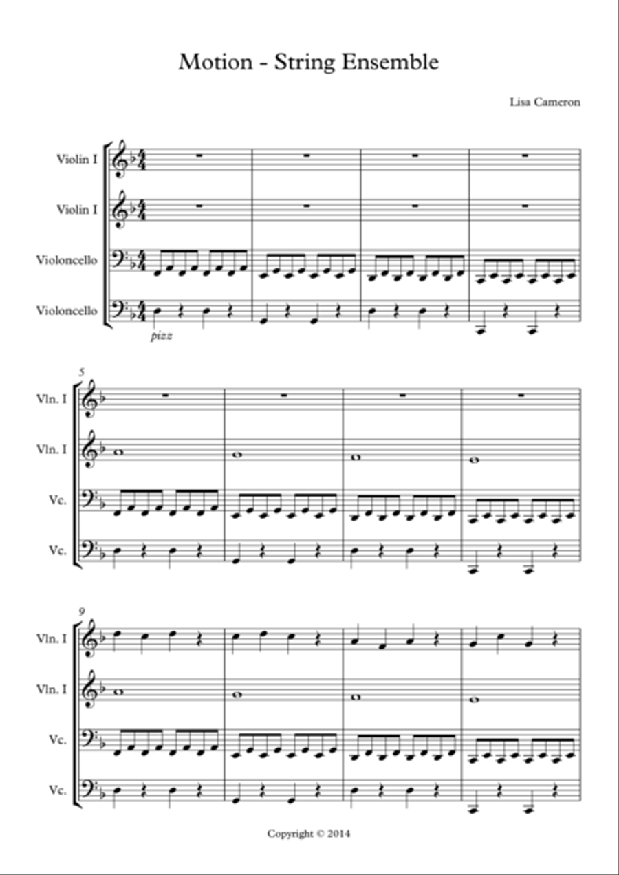Motion - String Quartet String Quartet scores gallery preview page 1