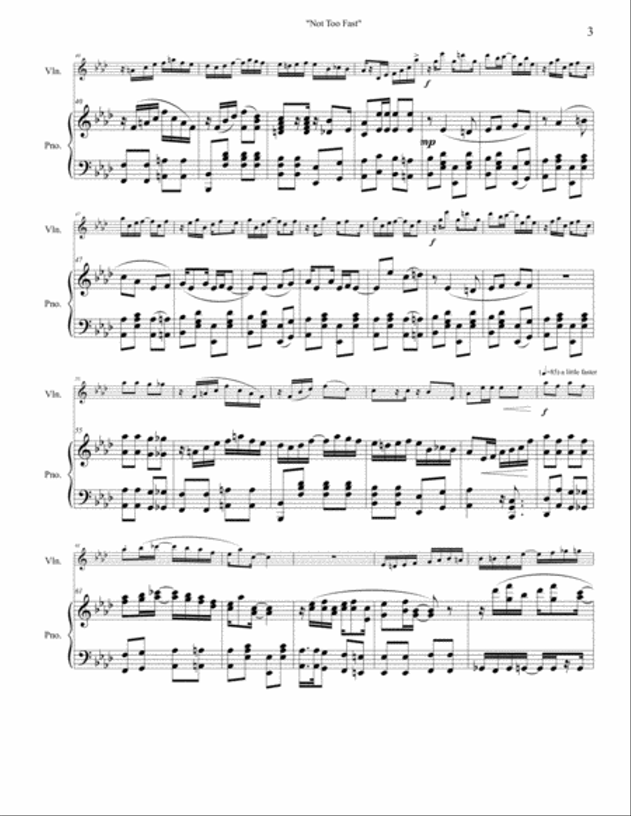 Not Too Fast - A Ragtime Medley Violin Solo scores gallery preview page 3