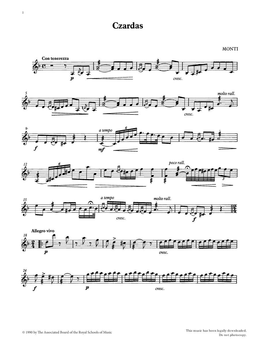 Czardas from Graded Music for Tuned Percussion, Book IV Percussion scores gallery preview page 1