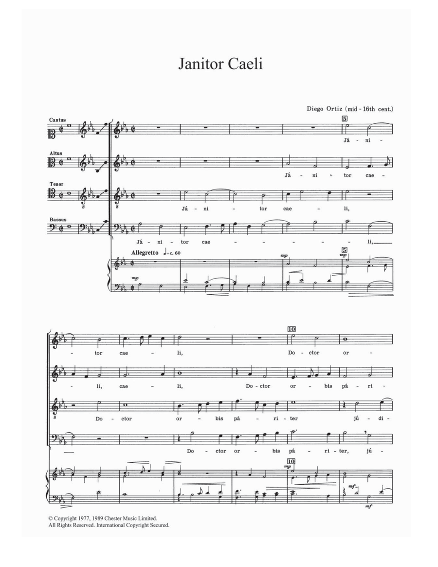 Janitor Caeli Piano, Vocal, Guitar scores gallery preview page 1