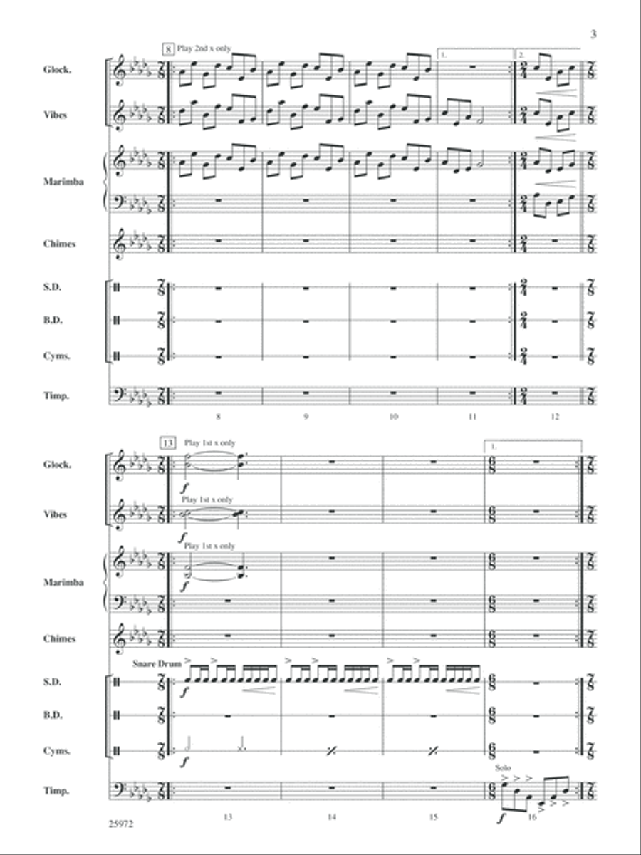 Celestial Welcome: Score Percussion Ensemble scores gallery preview page 3