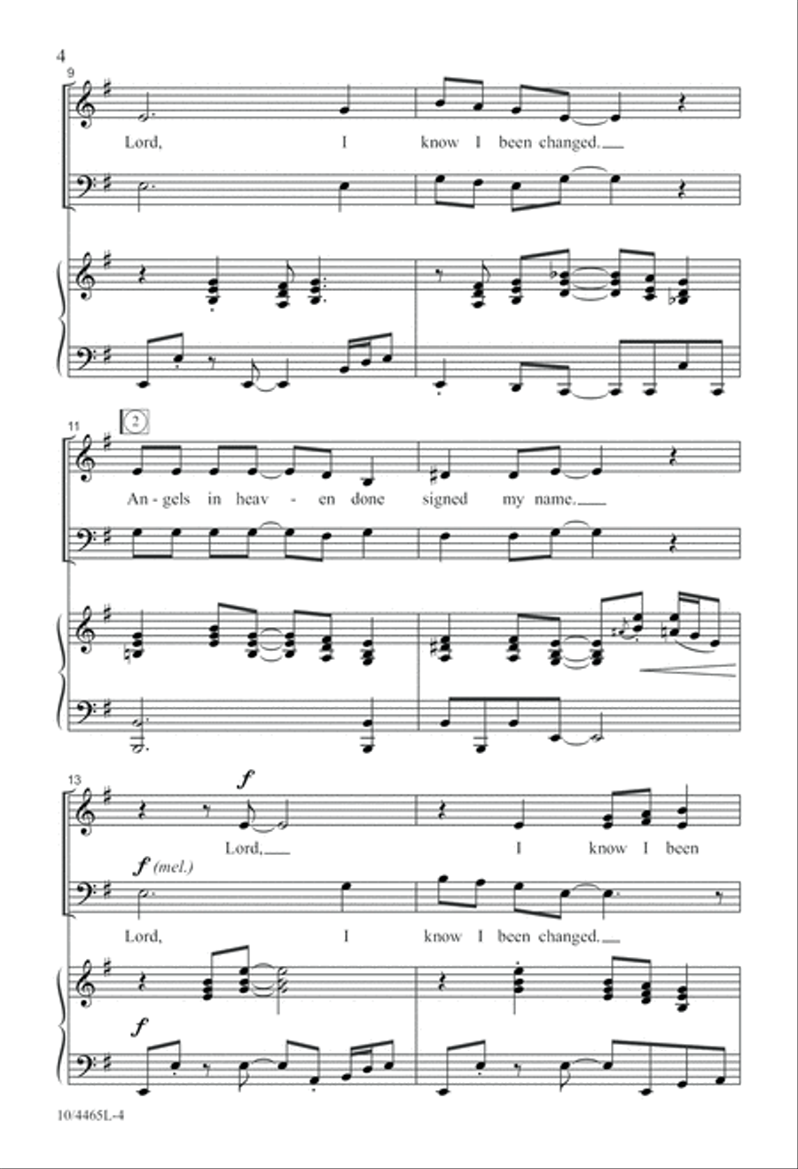 Lord, I Know I Been Changed 3-Part scores gallery preview page 4