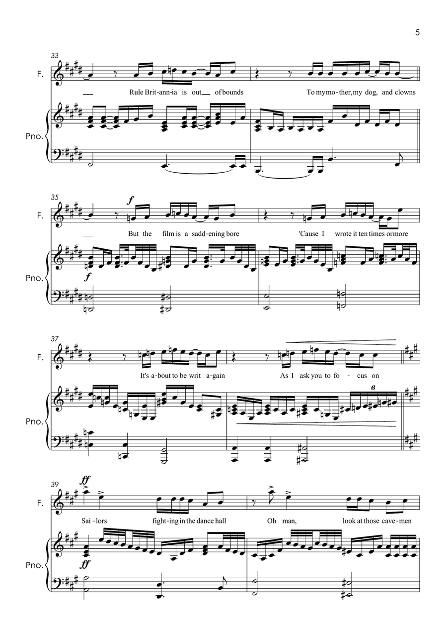 Life On Mars High Voice scores gallery preview page 6