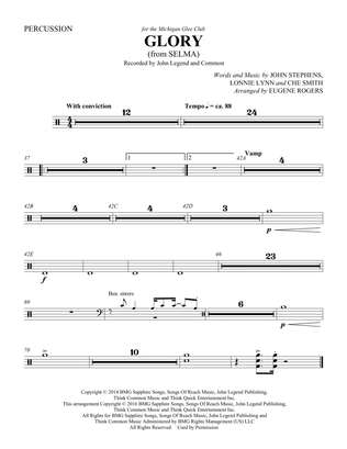 Book cover for Glory (from Selma) (arr. Eugene Rogers) - Percussion