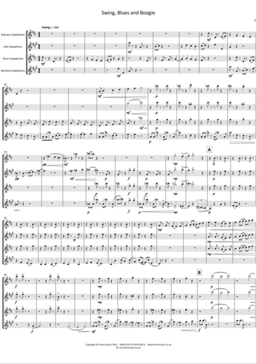 Swing, Blues and Boogie Swing, Blues and Boogie Set of Parts scores gallery preview page 3