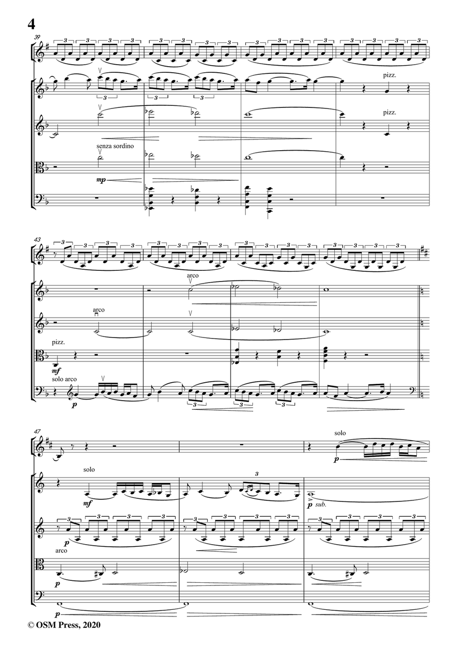 Glazunov-Rêverie orientale(Oriental Reverie),for Clarinet and Strings Small Ensemble scores gallery preview page 6