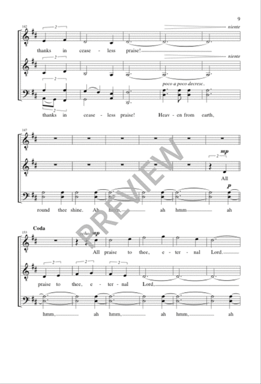 All Praise to Thee, Eternal Lord TTBB scores gallery preview page 9