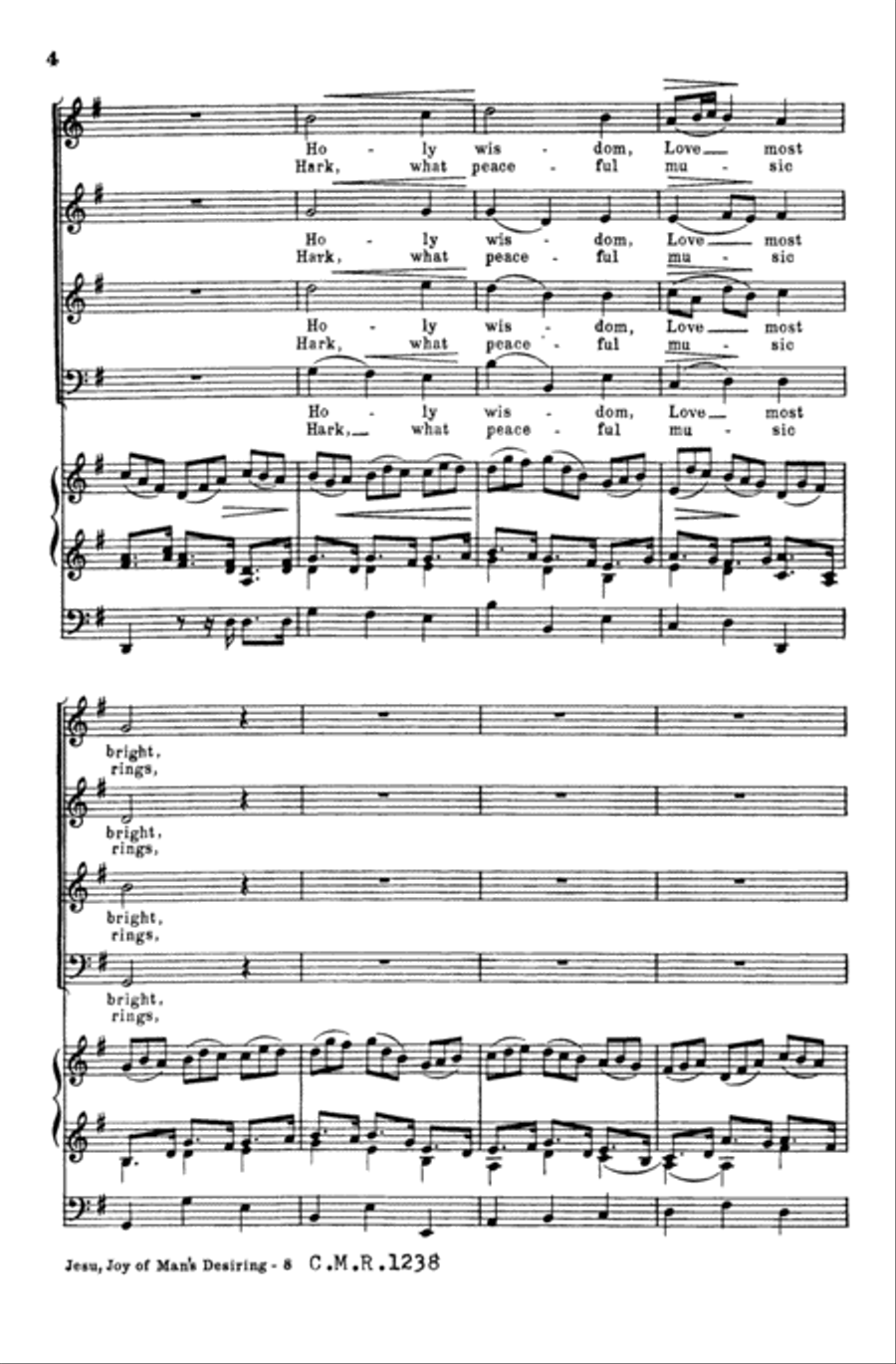 Jesu, Joy of Man's Desiring 4-Part scores gallery preview page 4