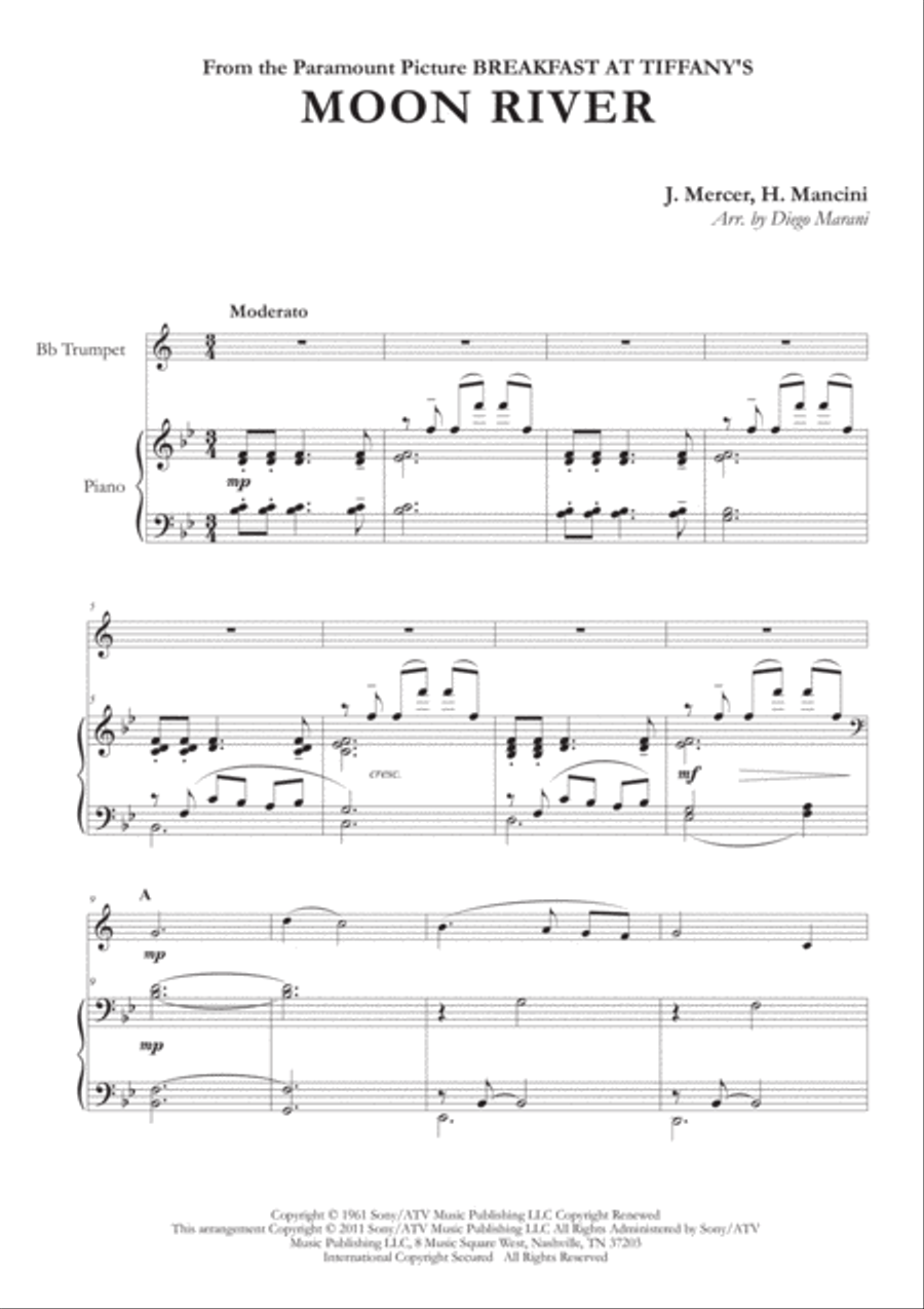 Moon River Trumpet Solo scores gallery preview page 2