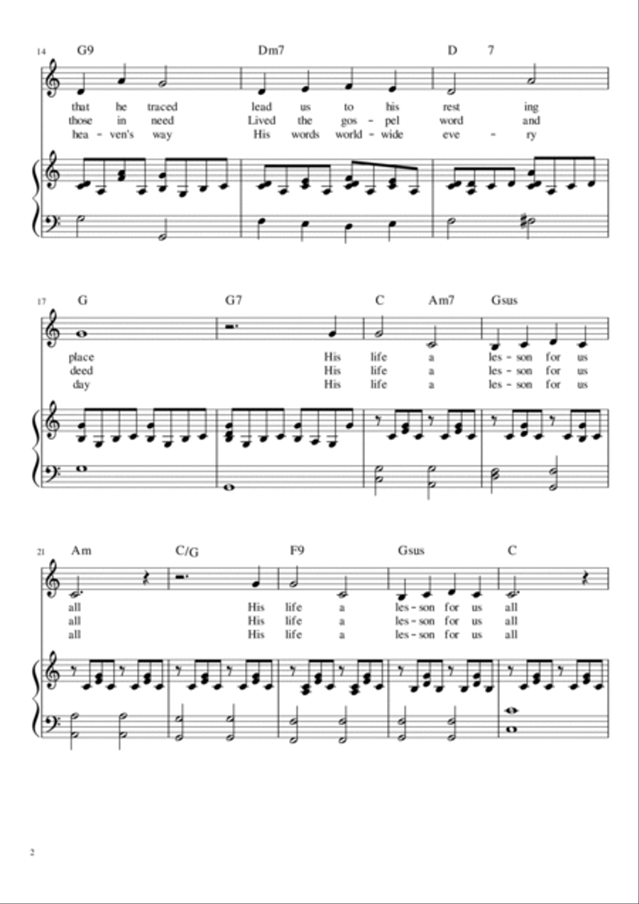 Three Hymns for CARLO ACUTIS 3. ASSISI'S CHILD Piano, Vocal, Guitar scores gallery preview page 2