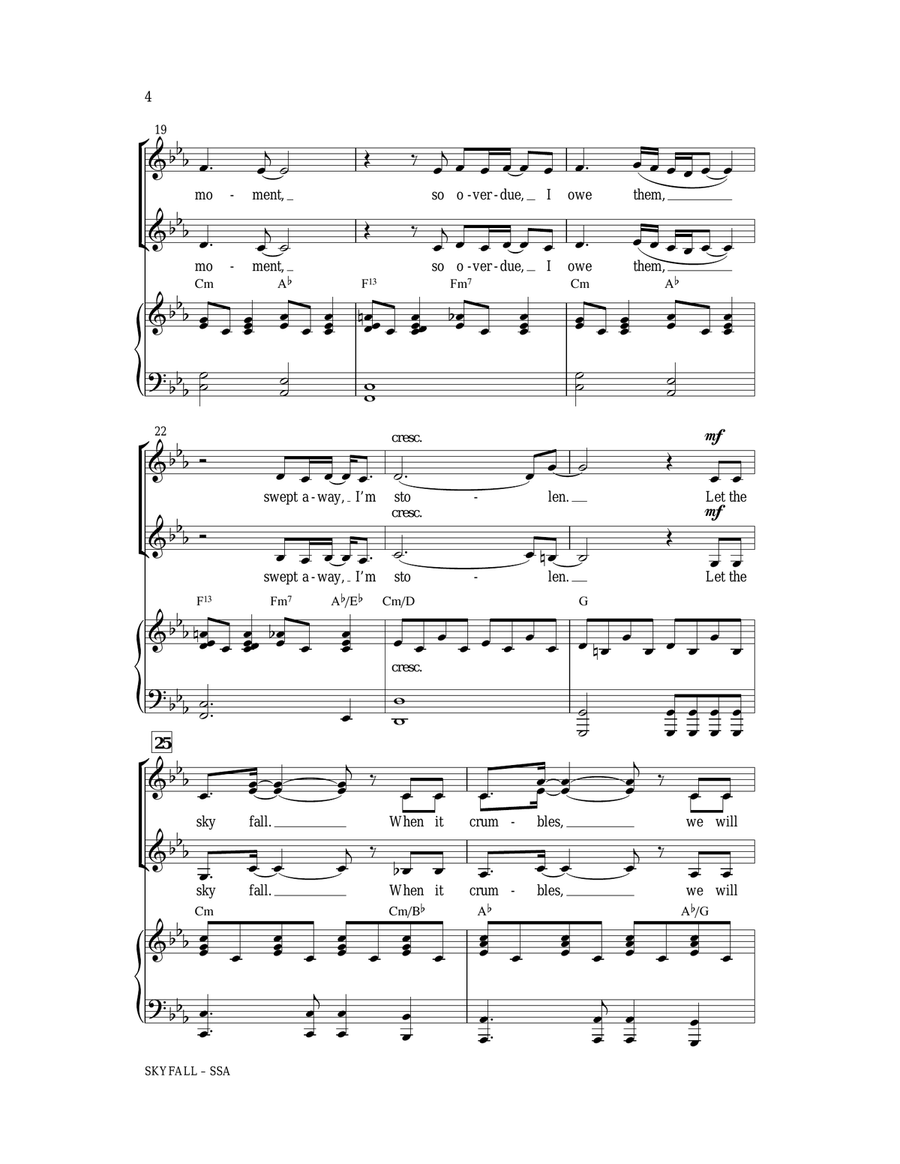 Skyfall (arr. Paul Langford) SSA scores gallery preview page 3