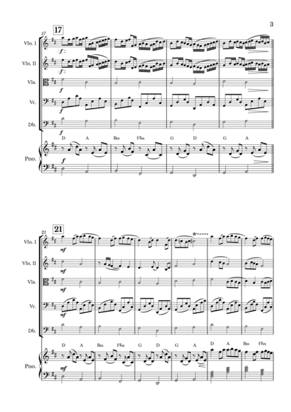 Canon in D for String Quintet and Piano with chords image number null
