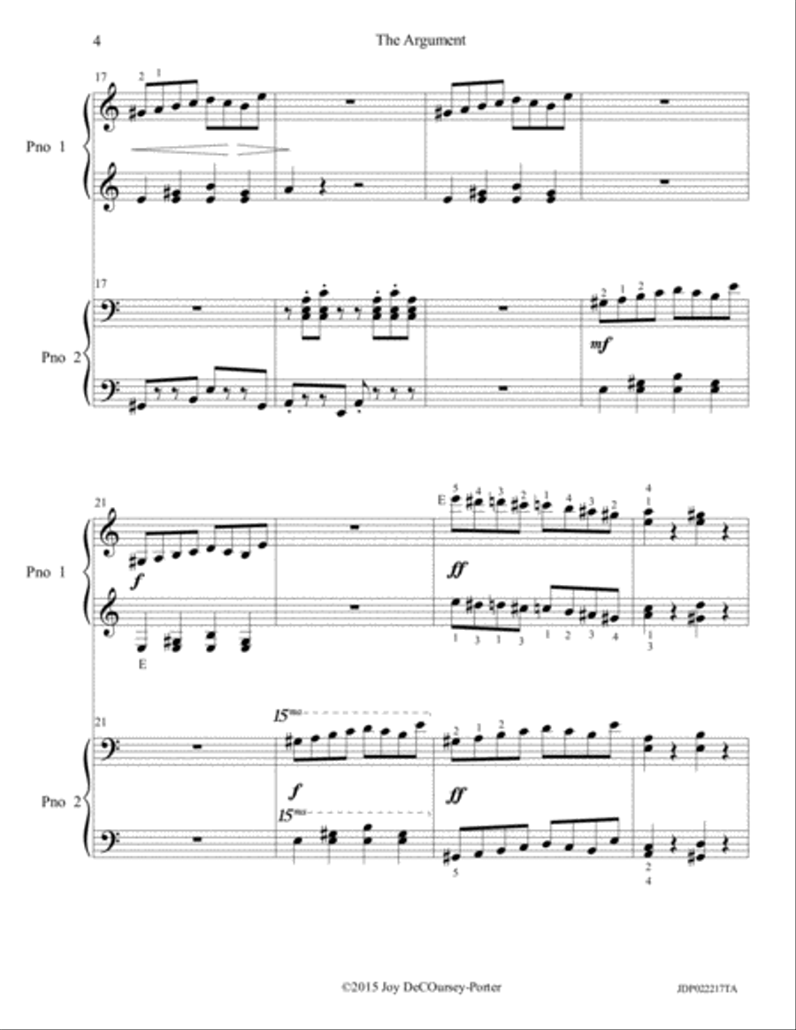 The Argument - 4 hands duet for 1 Piano 1 Piano, 4-Hands scores gallery preview page 4