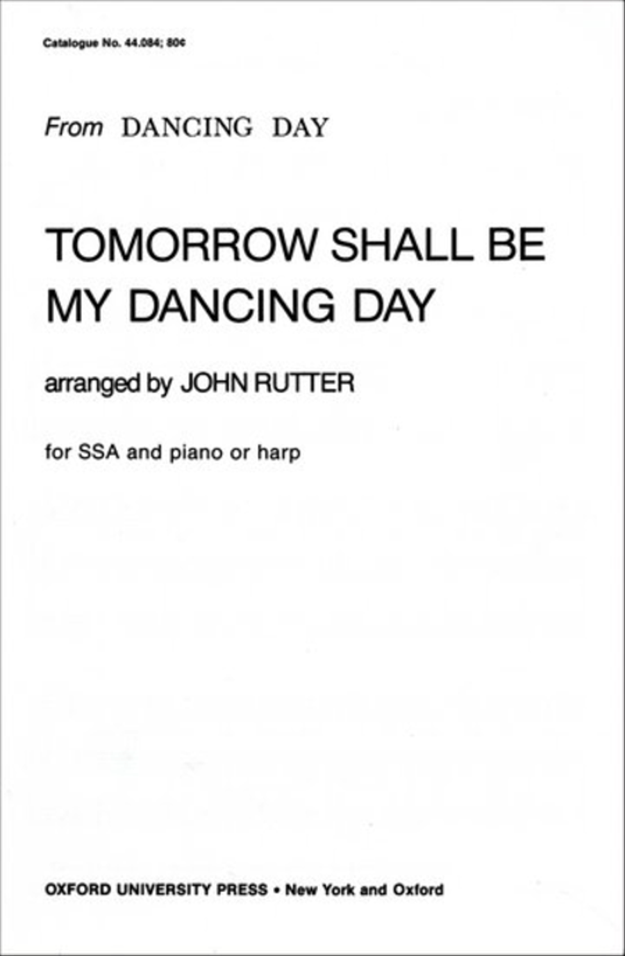 Tomorrow shall be my dancing day SSA scores gallery preview page 1