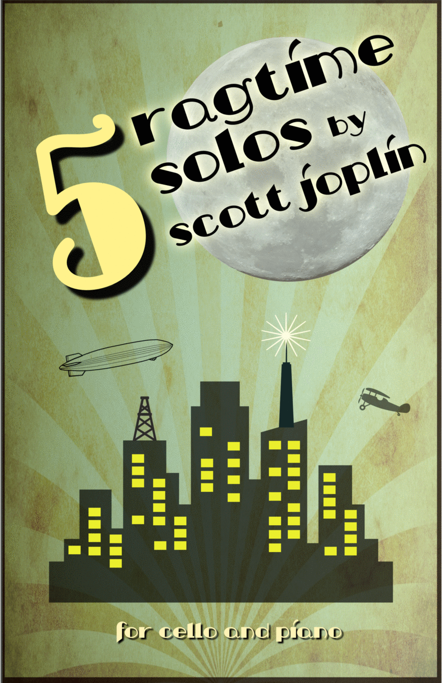 Five Ragtime Solos by Scott Joplin for Cello and Piano Piano scores gallery preview page 1