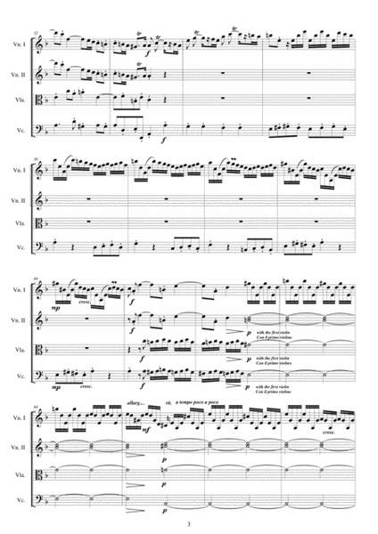 Vivaldi - Violin Concerto in D minor RV 242 Op.8 No.7 for String Quartet image number null