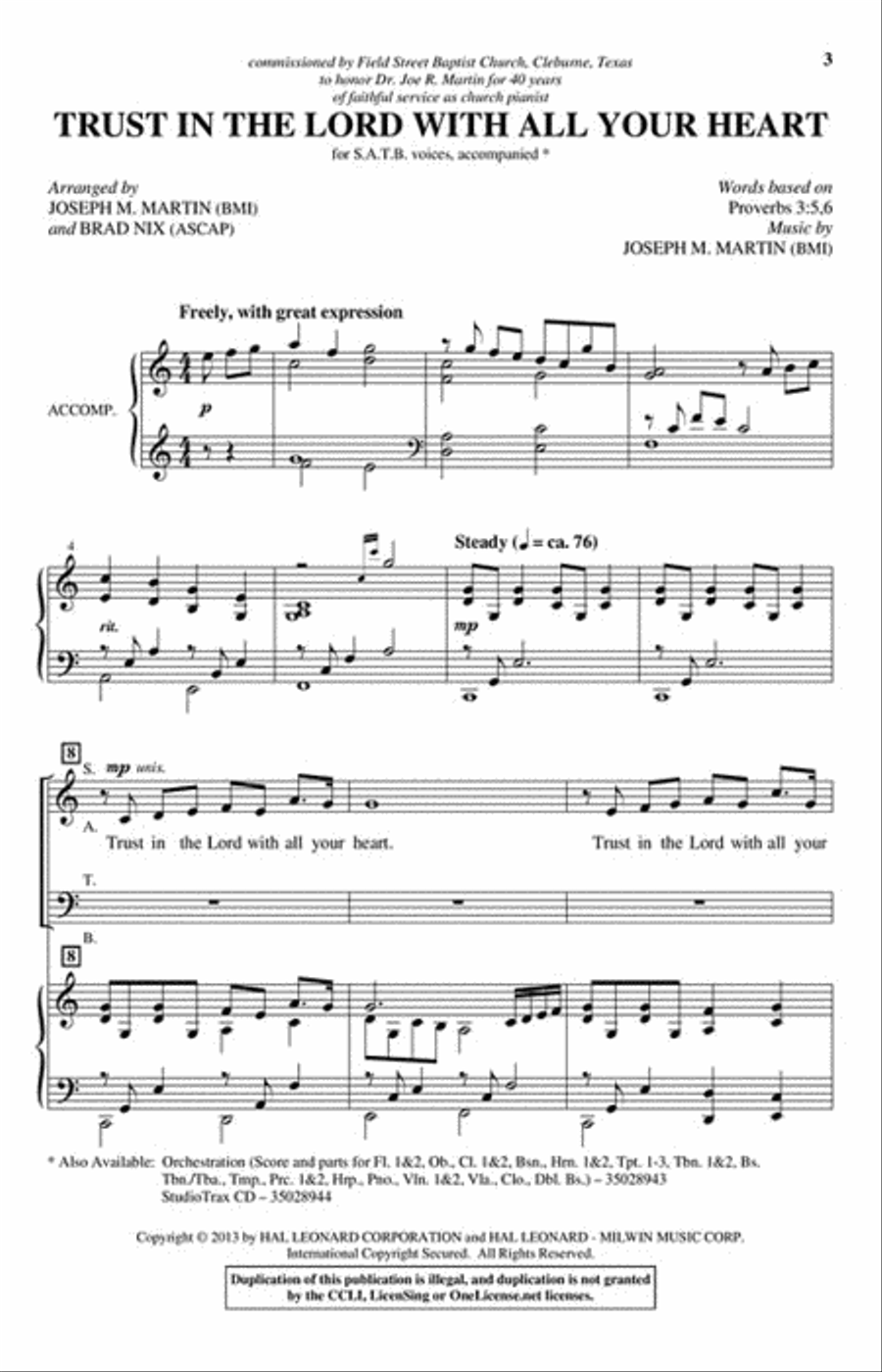 Trust in the Lord with All Your Heart Set of Parts scores gallery preview page 2