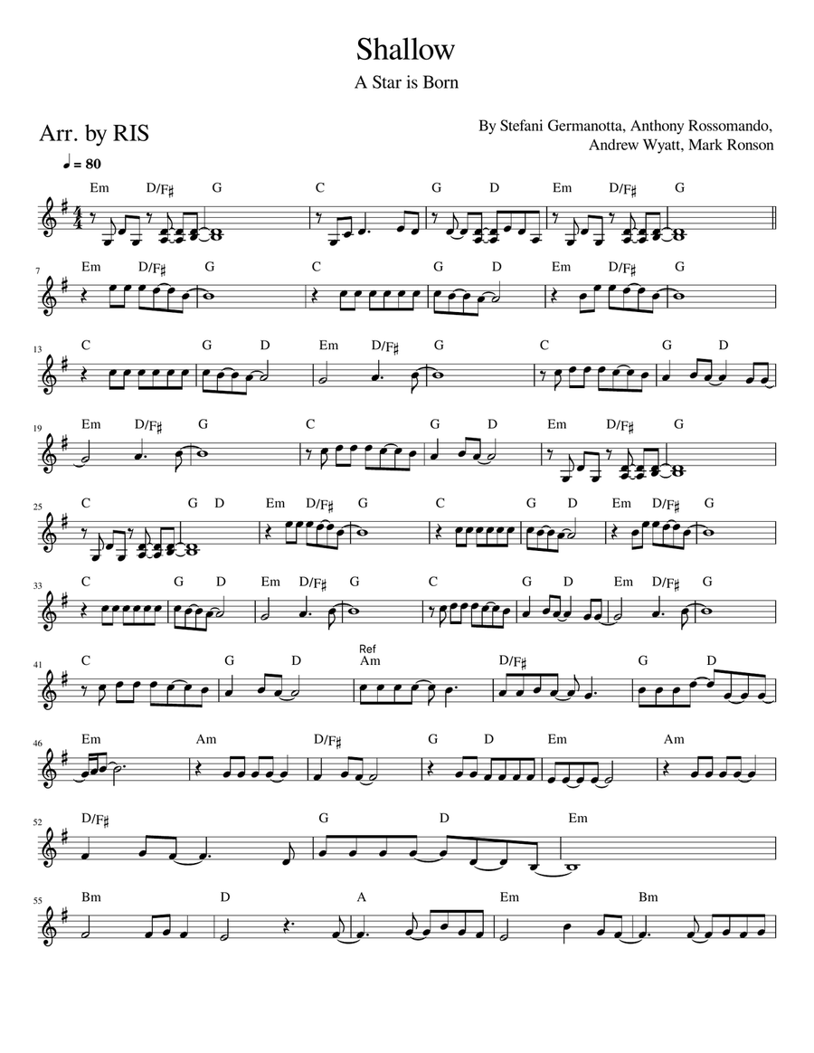 Shallow Easy Piano scores gallery preview page 2
