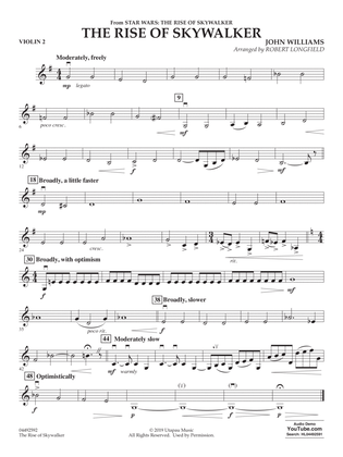 Book cover for The Rise of Skywalker (from The Rise of Skywalker) (arr. Longfield) - Violin 2