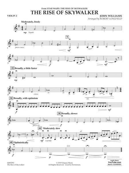 The Rise of Skywalker (from The Rise of Skywalker) (arr. Longfield) - Violin 2